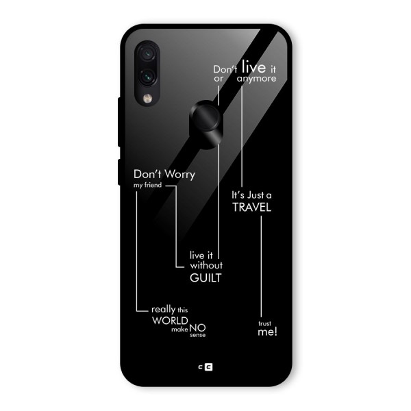 Quotes Of Life Glass Back Case for Redmi Note 7