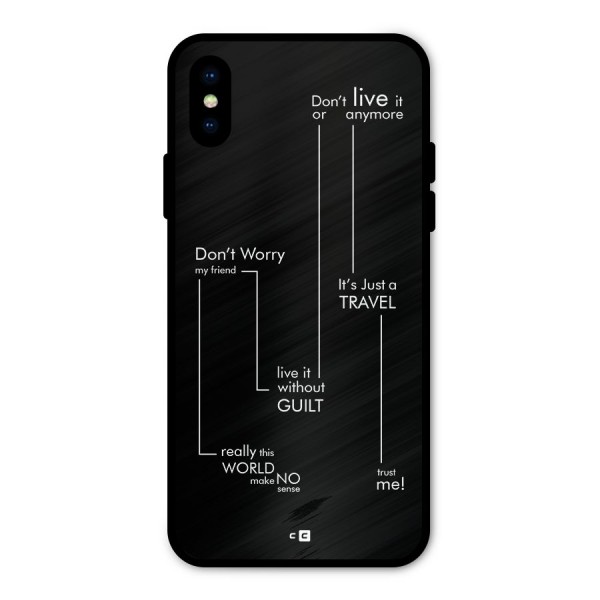 Quotes Of Life Metal Back Case for iPhone X