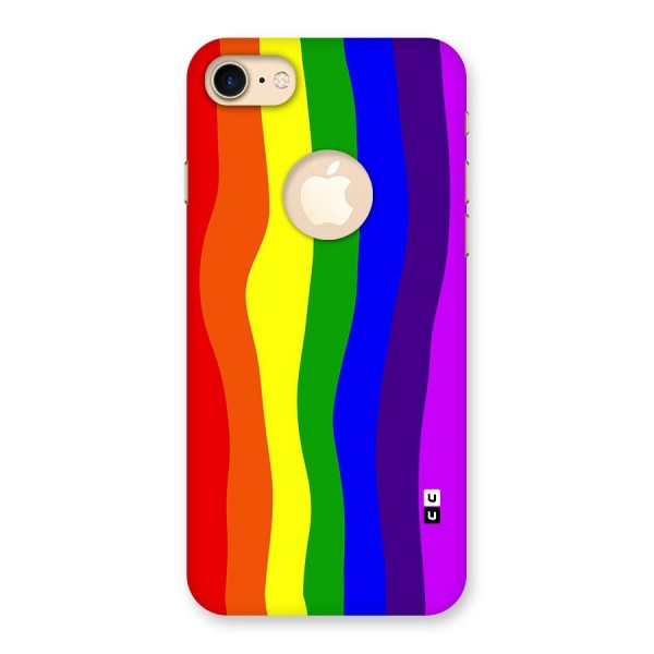 Rainbow Curves Back Case for iPhone 8 Logo Cut