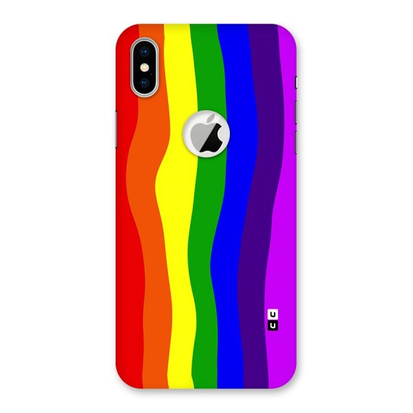 Rainbow Curves Back Case for iPhone XS Logo Cut