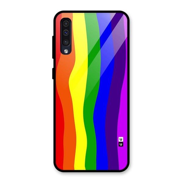 Rainbow Curves Glass Back Case for Galaxy A50s