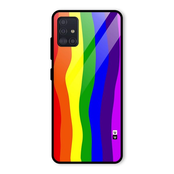 Rainbow Curves Glass Back Case for Galaxy A51