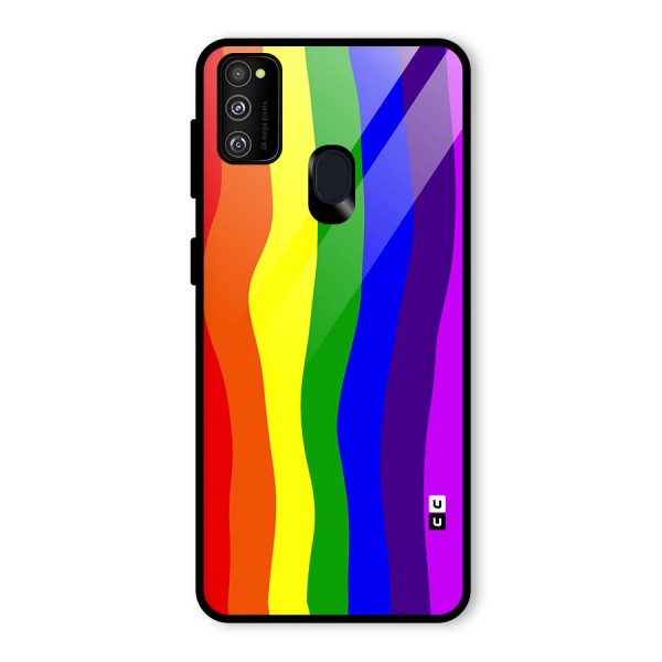 Rainbow Curves Glass Back Case for Galaxy M21