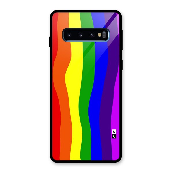 Rainbow Curves Glass Back Case for Galaxy S10