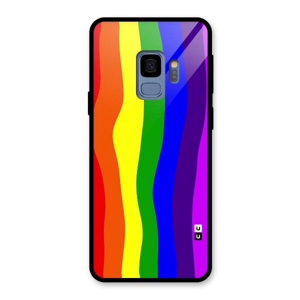 Rainbow Curves Glass Back Case for Galaxy S9