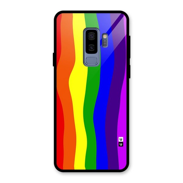 Rainbow Curves Glass Back Case for Galaxy S9 Plus