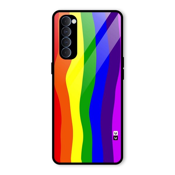 Rainbow Curves Glass Back Case for Oppo Reno4 Pro