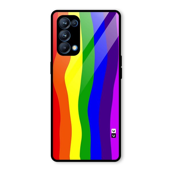 Rainbow Curves Glass Back Case for Oppo Reno5 Pro 5G