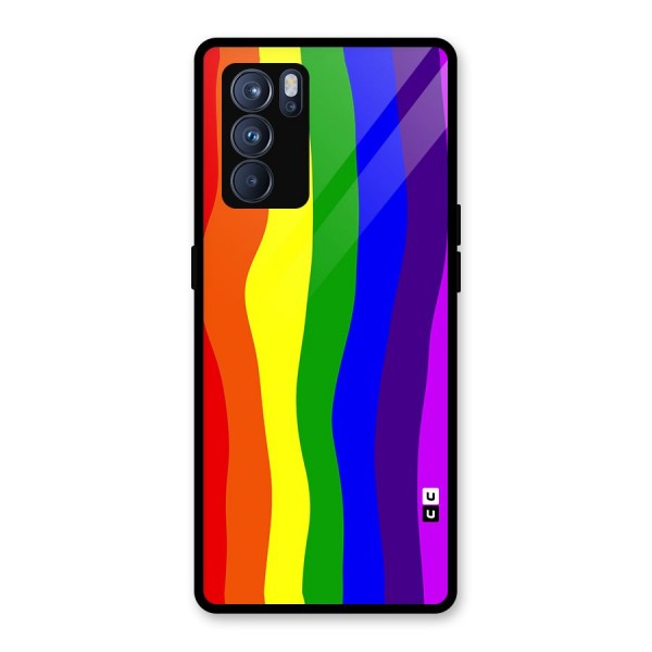 Rainbow Curves Glass Back Case for Oppo Reno6 Pro 5G