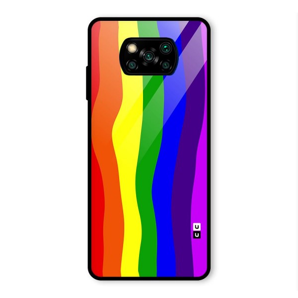 Rainbow Curves Glass Back Case for Poco X3 Pro