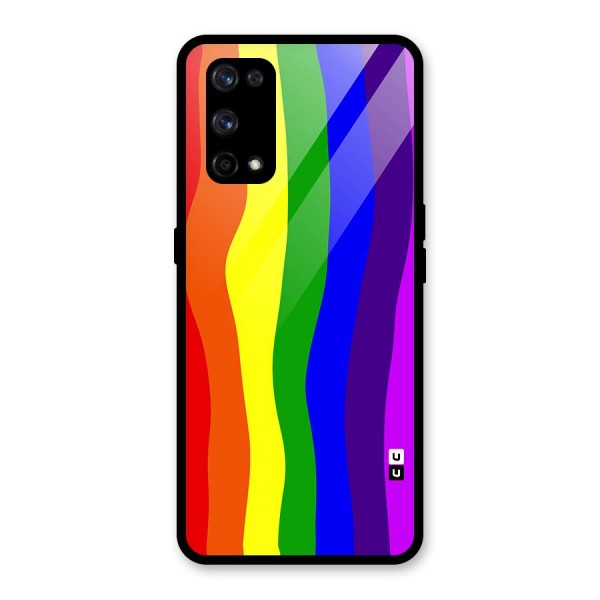 Rainbow Curves Glass Back Case for Realme X7 Pro