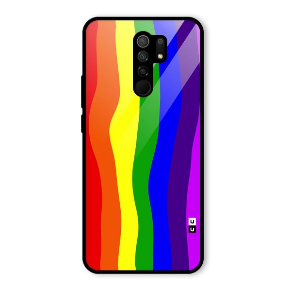 Rainbow Curves Glass Back Case for Redmi 9 Prime