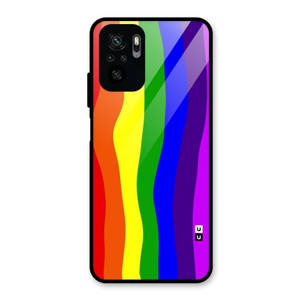 Rainbow Curves Glass Back Case for Redmi Note 10