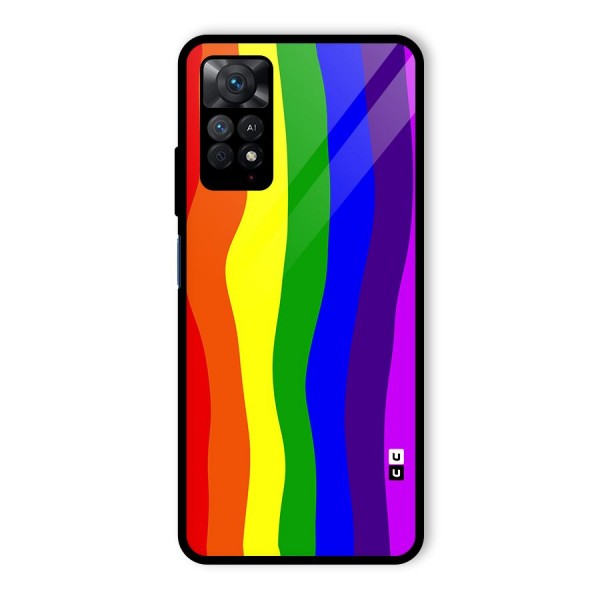 Rainbow Curves Glass Back Case for Redmi Note 11 Pro