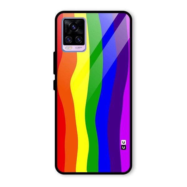 Rainbow Curves Glass Back Case for Vivo V20 Pro