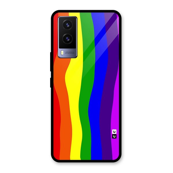 Rainbow Curves Glass Back Case for Vivo V21e 5G