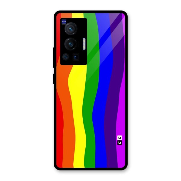 Rainbow Curves Glass Back Case for Vivo X70 Pro