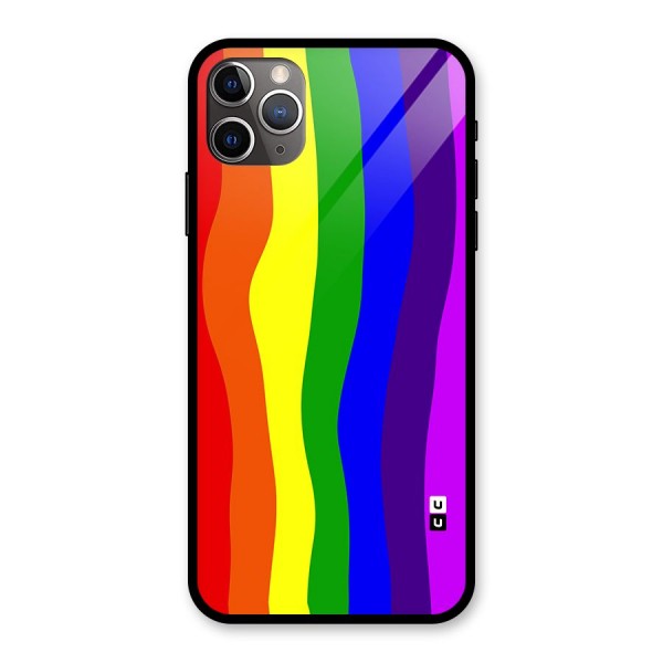 Rainbow Curves Glass Back Case for iPhone 11 Pro Max