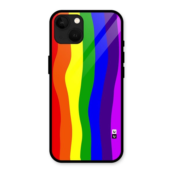 Rainbow Curves Glass Back Case for iPhone 13