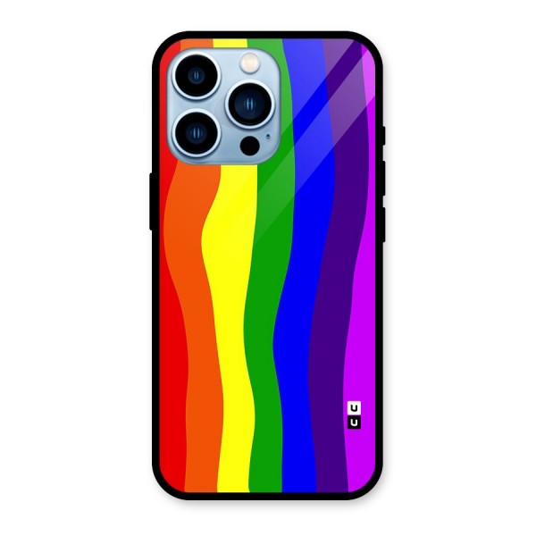 Rainbow Curves Glass Back Case for iPhone 13 Pro