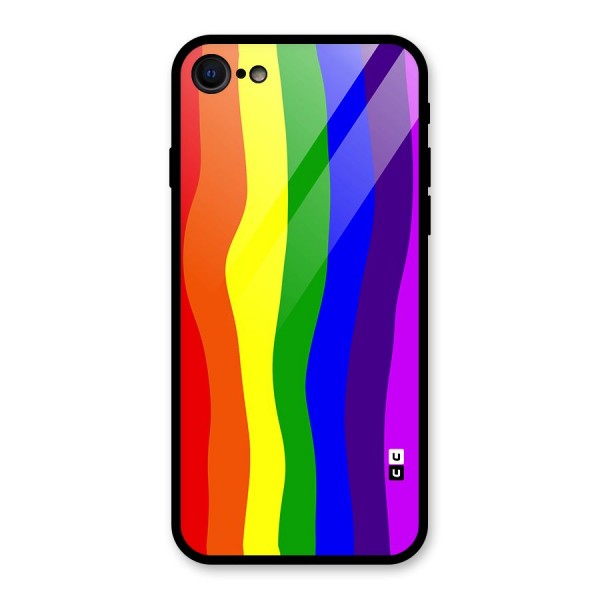 Rainbow Curves Glass Back Case for iPhone SE 2020