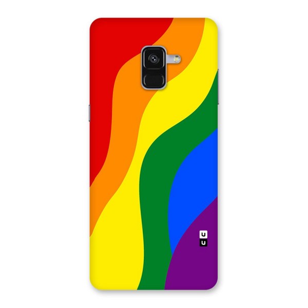 Rainbow Slant Curves Back Case for Galaxy A8 Plus