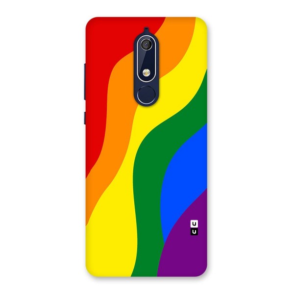 Rainbow Slant Curves Back Case for Nokia 5.1