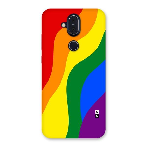 Rainbow Slant Curves Back Case for Nokia 8.1