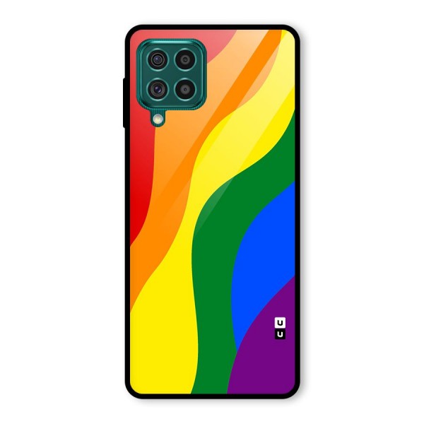 Rainbow Slant Curves Glass Back Case for Galaxy F62