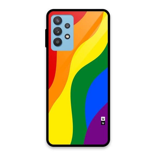 Rainbow Slant Curves Glass Back Case for Galaxy M32 5G