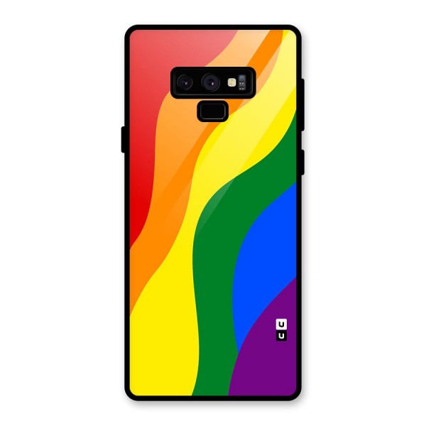 Rainbow Slant Curves Glass Back Case for Galaxy Note 9