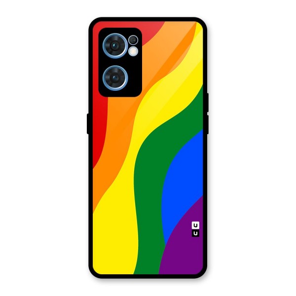 Rainbow Slant Curves Glass Back Case for Oppo Reno7 5G