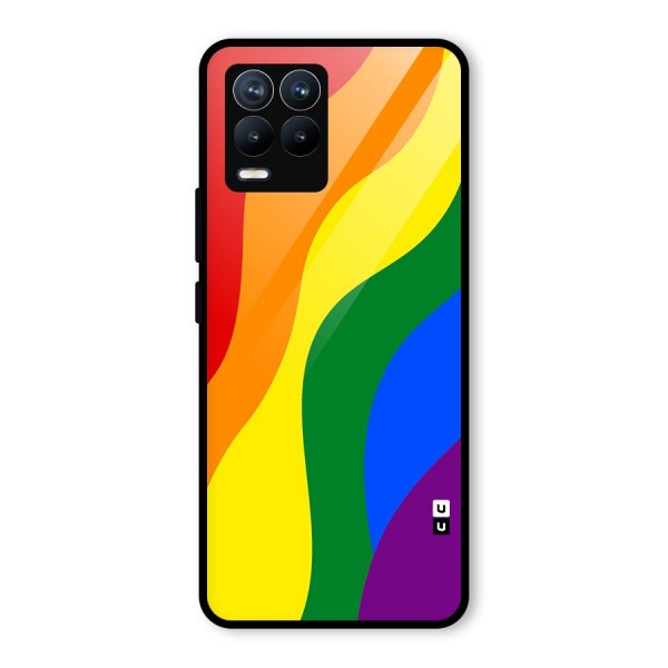 Rainbow Slant Curves Glass Back Case for Realme 8