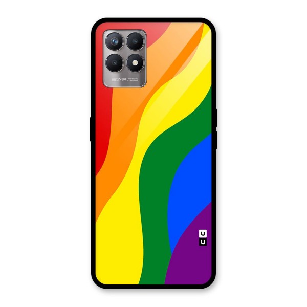 Rainbow Slant Curves Glass Back Case for Realme 8i