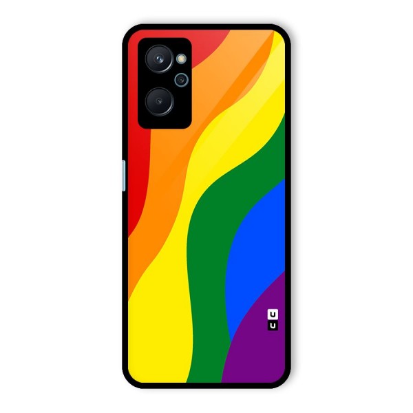 Rainbow Slant Curves Glass Back Case for Realme 9i