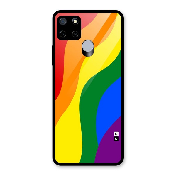 Rainbow Slant Curves Glass Back Case for Realme C15