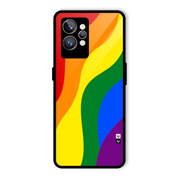 Rainbow Slant Curves Glass Back Case for Realme GT2 Pro