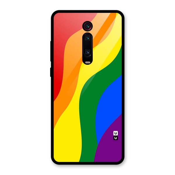 Rainbow Slant Curves Glass Back Case for Redmi K20 Pro