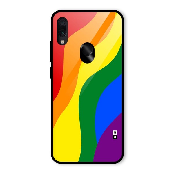 Rainbow Slant Curves Glass Back Case for Redmi Note 7