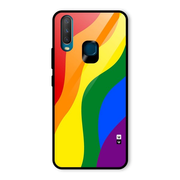 Rainbow Slant Curves Glass Back Case for Vivo Y12