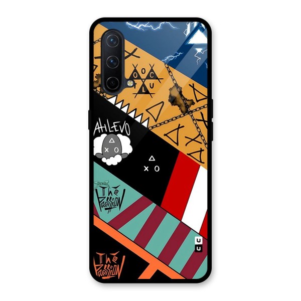 Random Abstracts Art Slant Stripes Glass Back Case for OnePlus Nord CE 5G