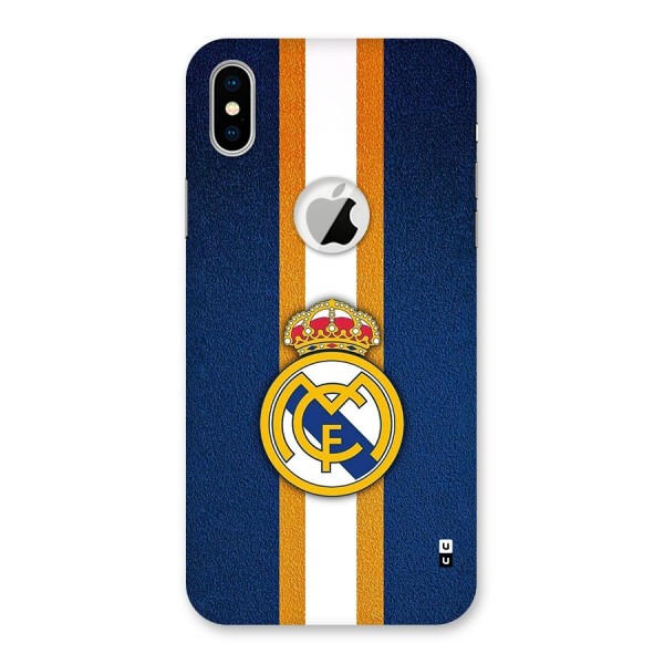 Real Madrid Stripes Back Case for iPhone XS Logo Cut