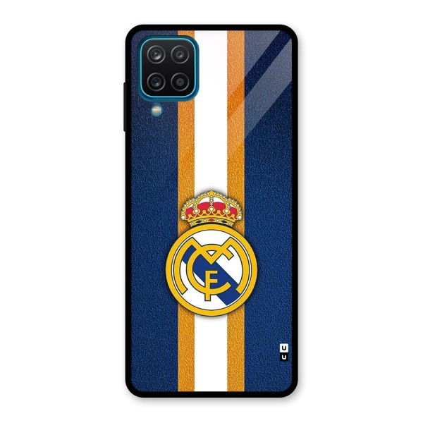 Real Madrid Stripes Glass Back Case for Galaxy A12