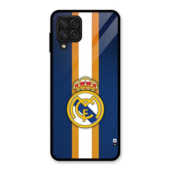 Real Madrid Stripes Glass Back Case for Galaxy A22 4G