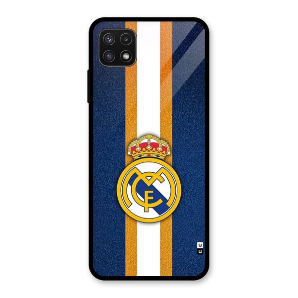 Real Madrid Stripes Glass Back Case for Galaxy A22 5G