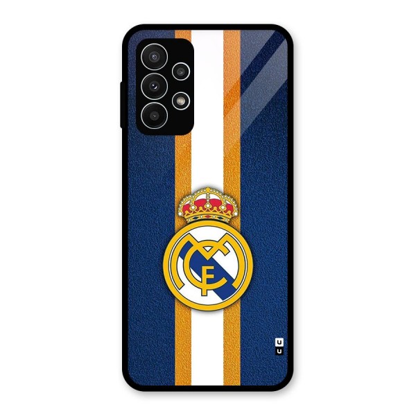 Real Madrid Stripes Glass Back Case for Galaxy A23