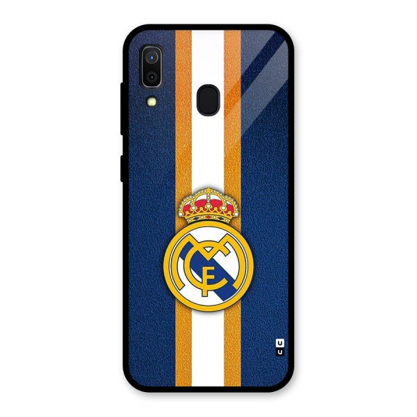 Real Madrid Stripes Glass Back Case for Galaxy A30