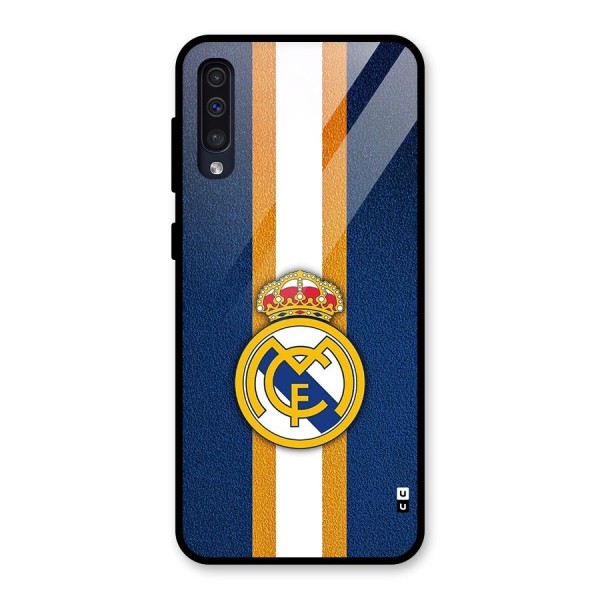 Real Madrid Stripes Glass Back Case for Galaxy A50