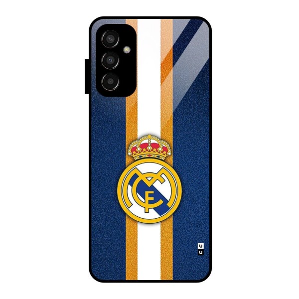 Real Madrid Stripes Glass Back Case for Galaxy F13