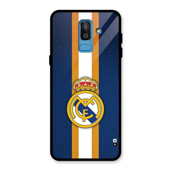 Real Madrid Stripes Glass Back Case for Galaxy J8